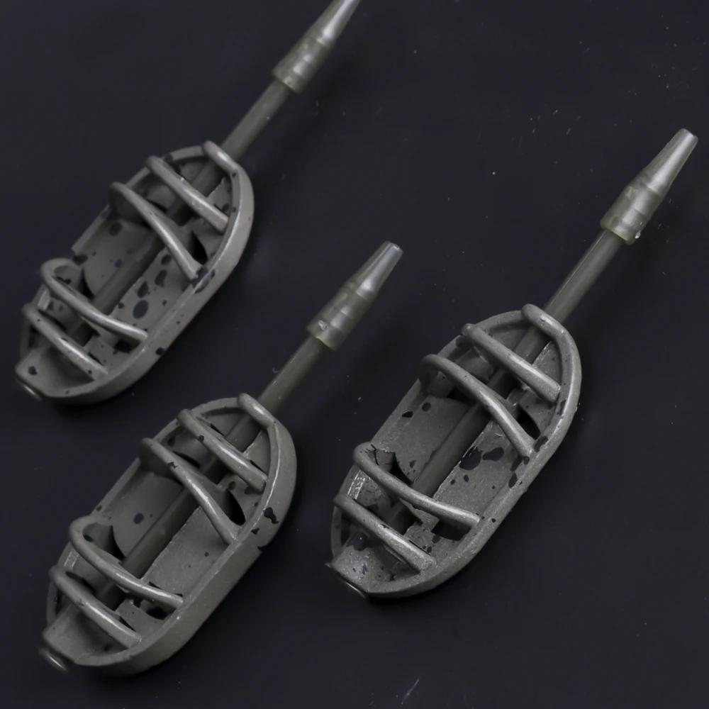 FTK Karpfenangel-Futterkörbe 30g/40g/50g Zinklegierung Schnellwechsel-Design, Leichtgewichtige Nicht-Elektrifizierte Köder mit Gewichtsmarkierungen – Detail 6