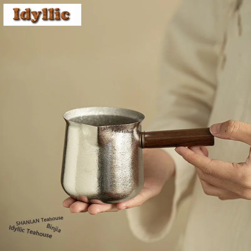 

300ml Pure Titanium Side Handle Tea Pitcher Divide Tea Cha Hai Dispenser Household Justice Cup Fair Mug Tea Ceremony Accessories