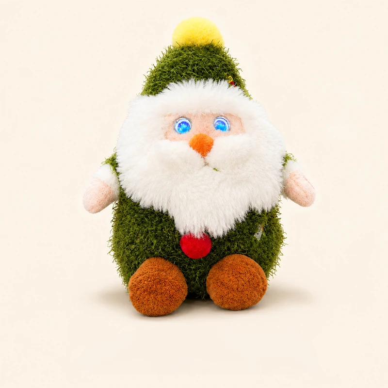 AI Christmas Santa Plush Robot Cute AI Interactive Talking Robot with Light Up Eyes Press Activated Voice Dialogue Santa Figure