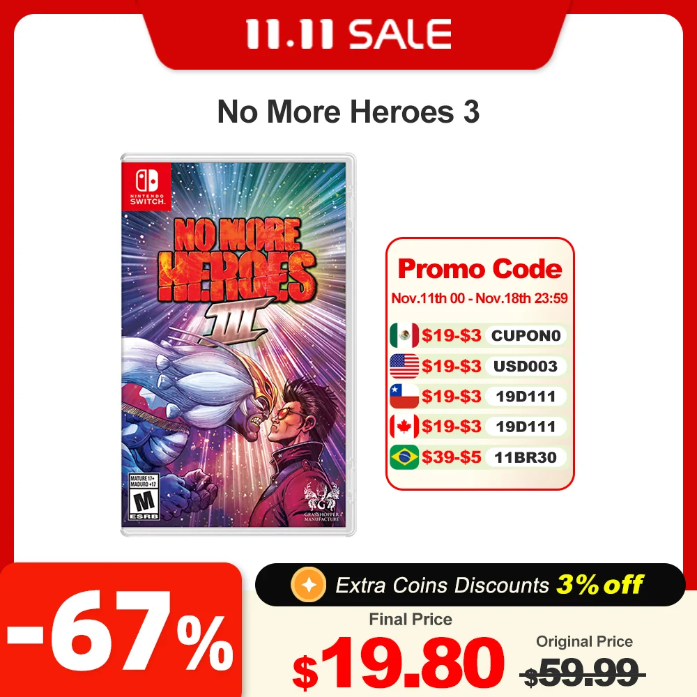 No More Heroes 3 nintendo switch игры, Новинка 100%, карта для физических игр No More Heroes 3 Nintendo Switch, поддержка 1 игрока для игровой консоли Nintendo Switch