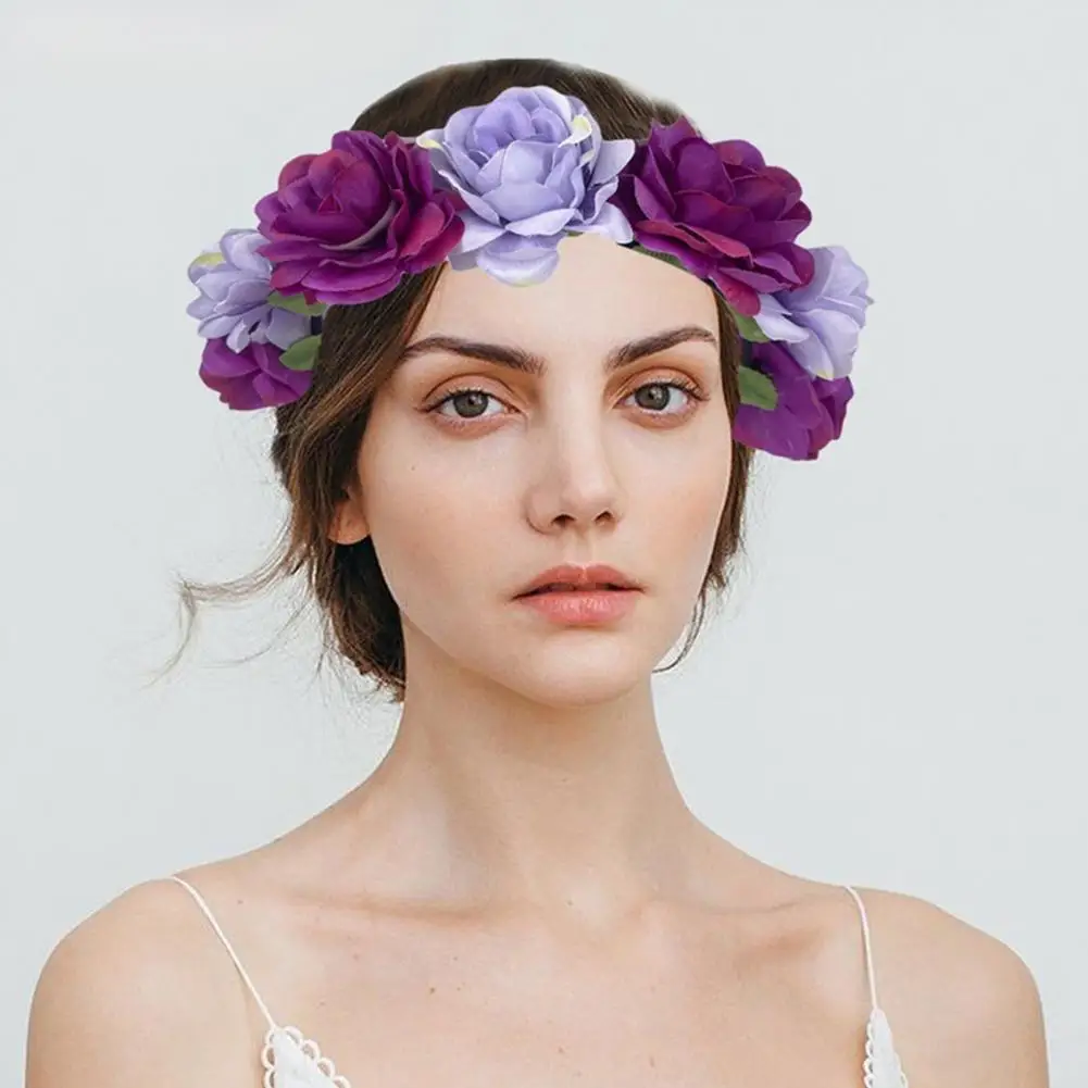 Bandeau de décoration de cheveux à fleurs pour femmes, bande de sauna rétro, fausse fleur, cerceau de cheveux de fête avec fréquence noire, Halloween