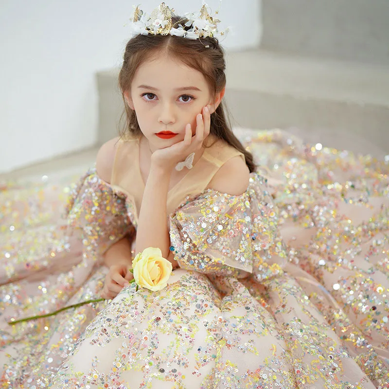 2023 Little Girls' Graduation Show, Dance Dress, Piano Performance Competition Dress, Children's Birthday Party, Summer Dress