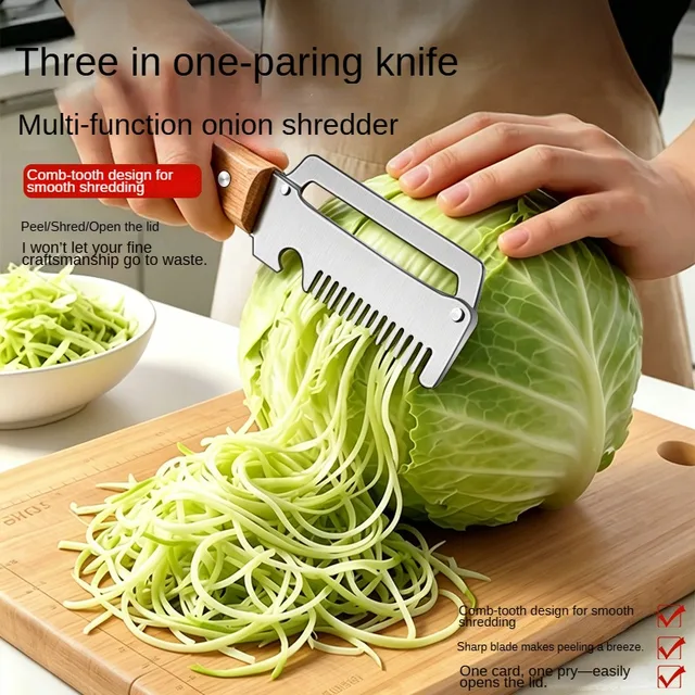3-in-1 Stainless Steel Peeler Multifunctional Vegetable & Fruit Slicer Potato Carrrot Peeler with Bottle Opener Kitchen Tools