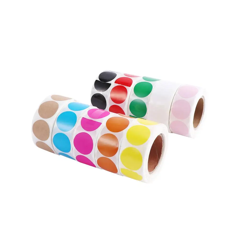 1 Inch Stationery Round 500 Pcs /Roll Green Mark stickers Dot Labels Stickers Color Labels Stickers Chroma Label Stickers