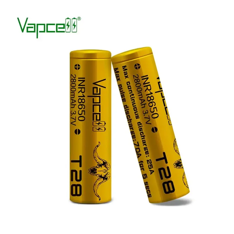 Original Vapcell T28 INR 18650 Battery High-power 18650 Battery CDR 25A Max 70A 3.7V  li-ion Rechargeable Battery For Power Tool