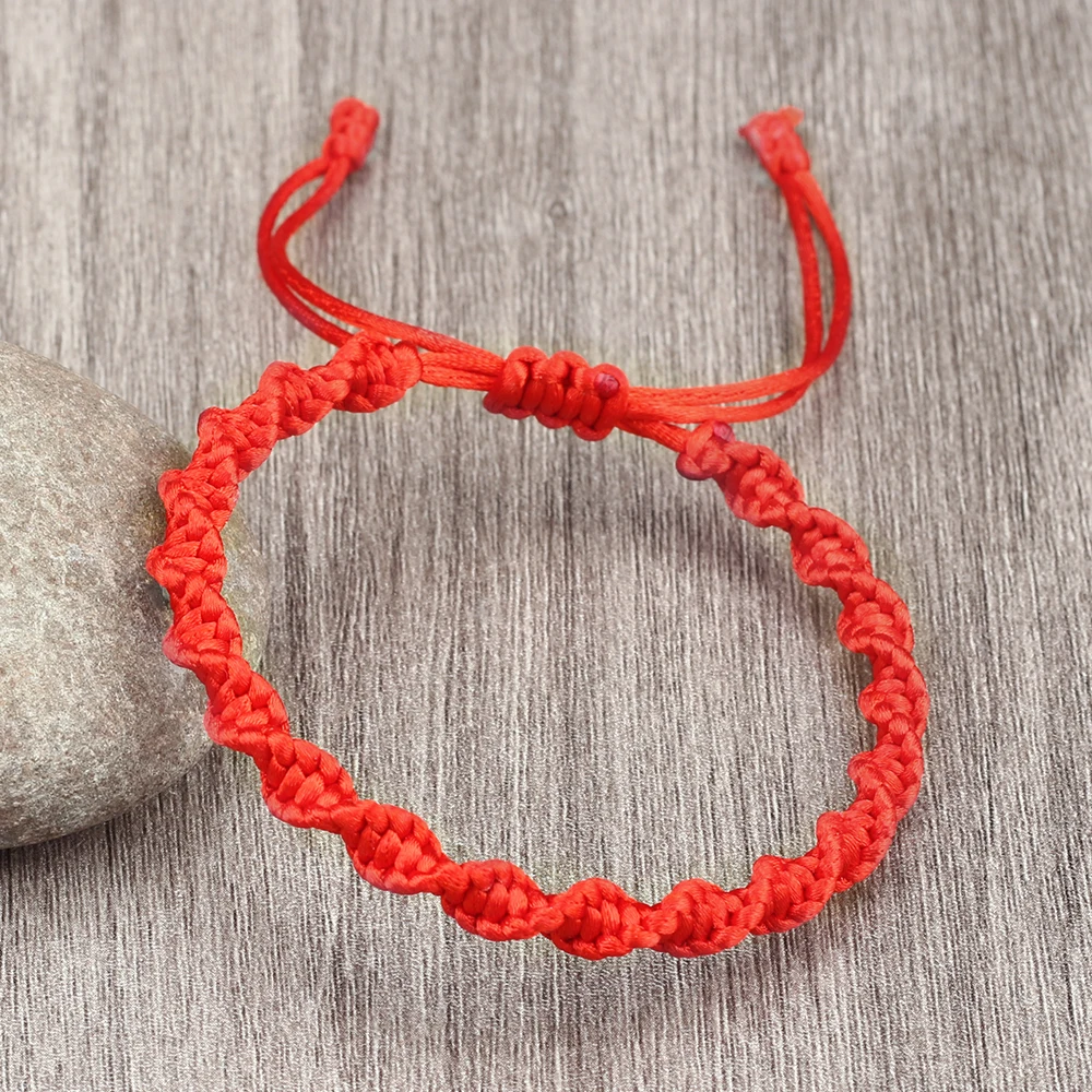 Bracelets tressés en corde faits à la main, 20 couleurs, porte-bonheur noir rouge pour femmes, taille réglable, bijoux de prière de Yoga pour hommes, cadeaux pour amis