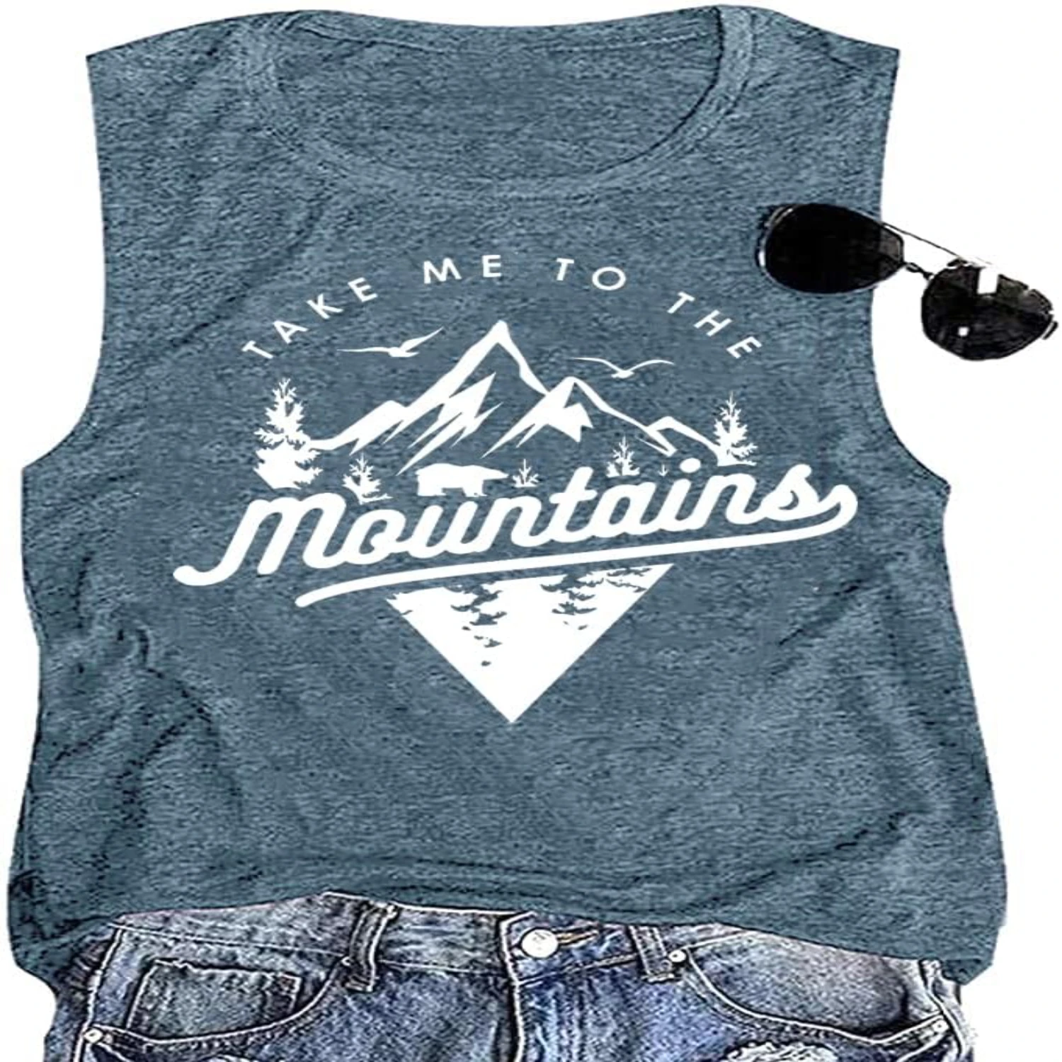 Experience the Stunning Beauty of the Mountains with these Gorgeous Womens Sleeveless Tank Tops featuring Exquisite Animal Graph