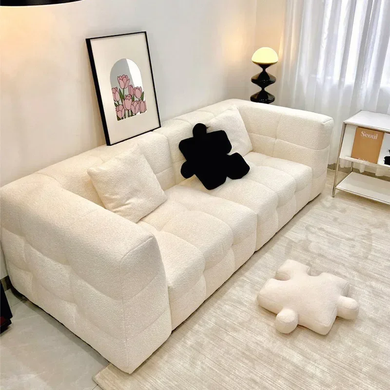 Lazy Reclining Elegant Modern Sofas Nordic Designer White Soft Puff Sofas Living Room Divani Da Soggiorno Home Furniture