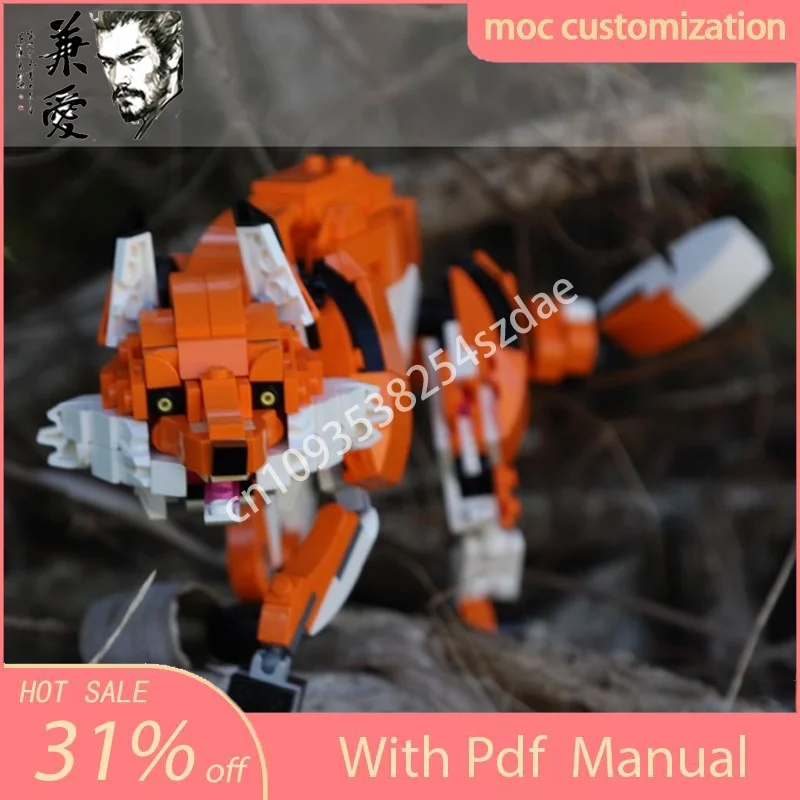 

486PCS MOC Land animals Mechanical red fox Decorations Model Building Block Creative Assembly Building Blocks Birthday Toys Gift