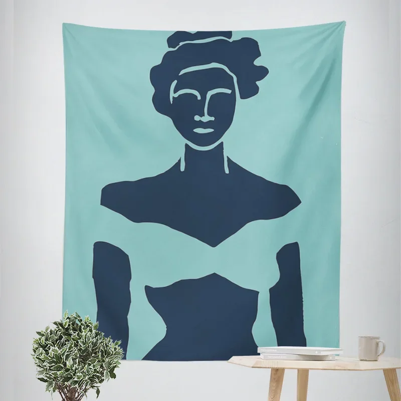 نسيج صورة امرأة تجريدية - ديكور ناعم ومتين لغرفة المعيشة أو غرفة النوم. هدية مثالية لمحبي الفن المنزلي الحديث #5