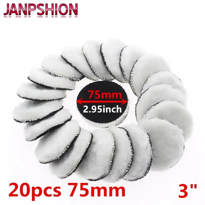 JANPSHION 20pc 75mm car polishing pad 3