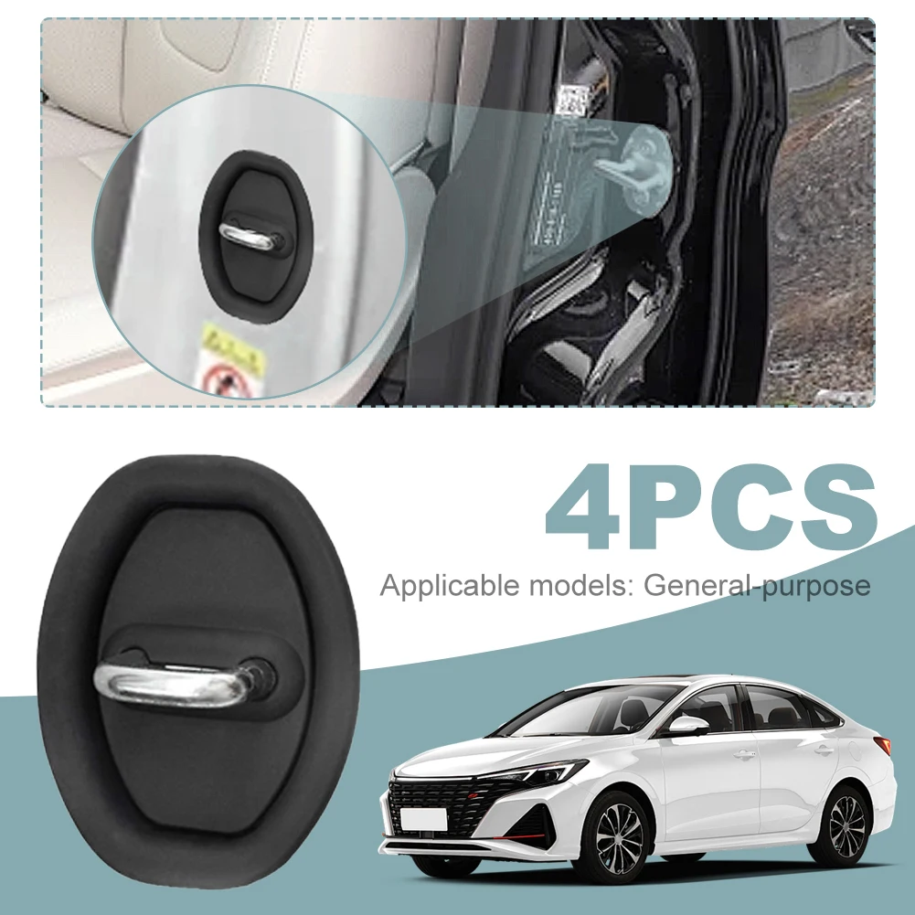 4Pcs Vehicle Door Locks Guard Stopper Silicone Anti-Collision Protective Cover Silent Shock Pads Car Door Lock Protective Cover