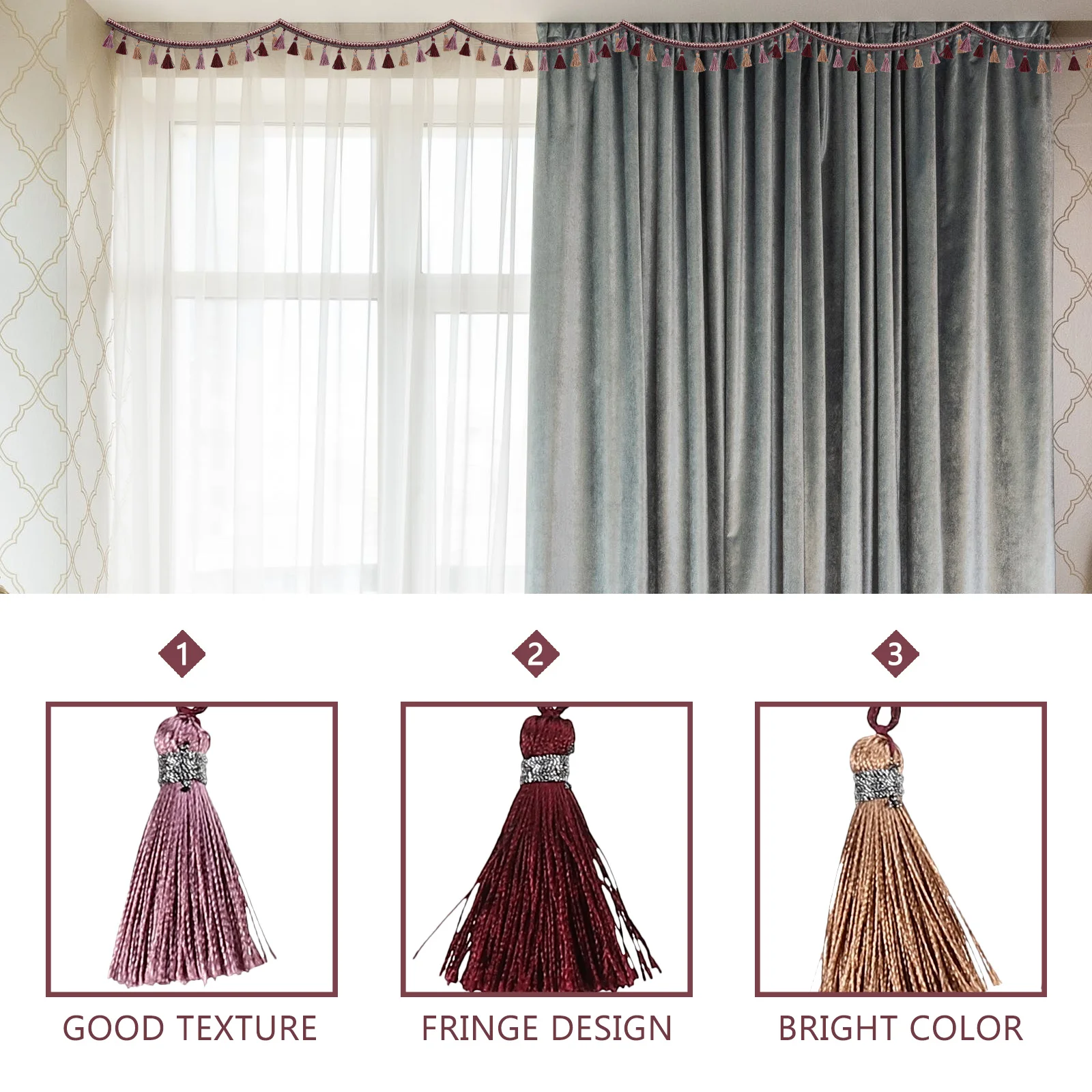 

Curtain Tassel Fringes Comfortable Texture Handmade Material Sofa Decor Sewing Accessories Curtain Fringe Trim