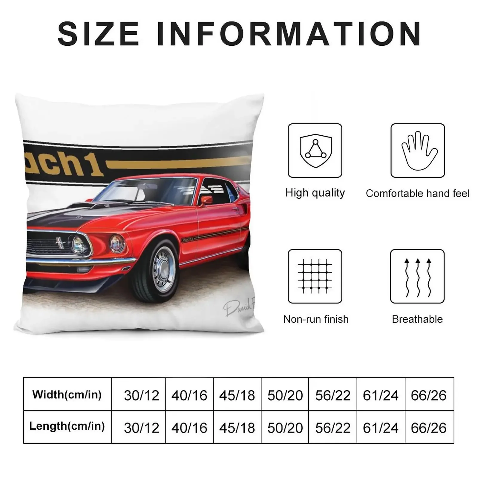 1969 Mustang Mach 1 in Red Throw Pillow Pillow Cases Sofa Cushions Cover Anime pillow