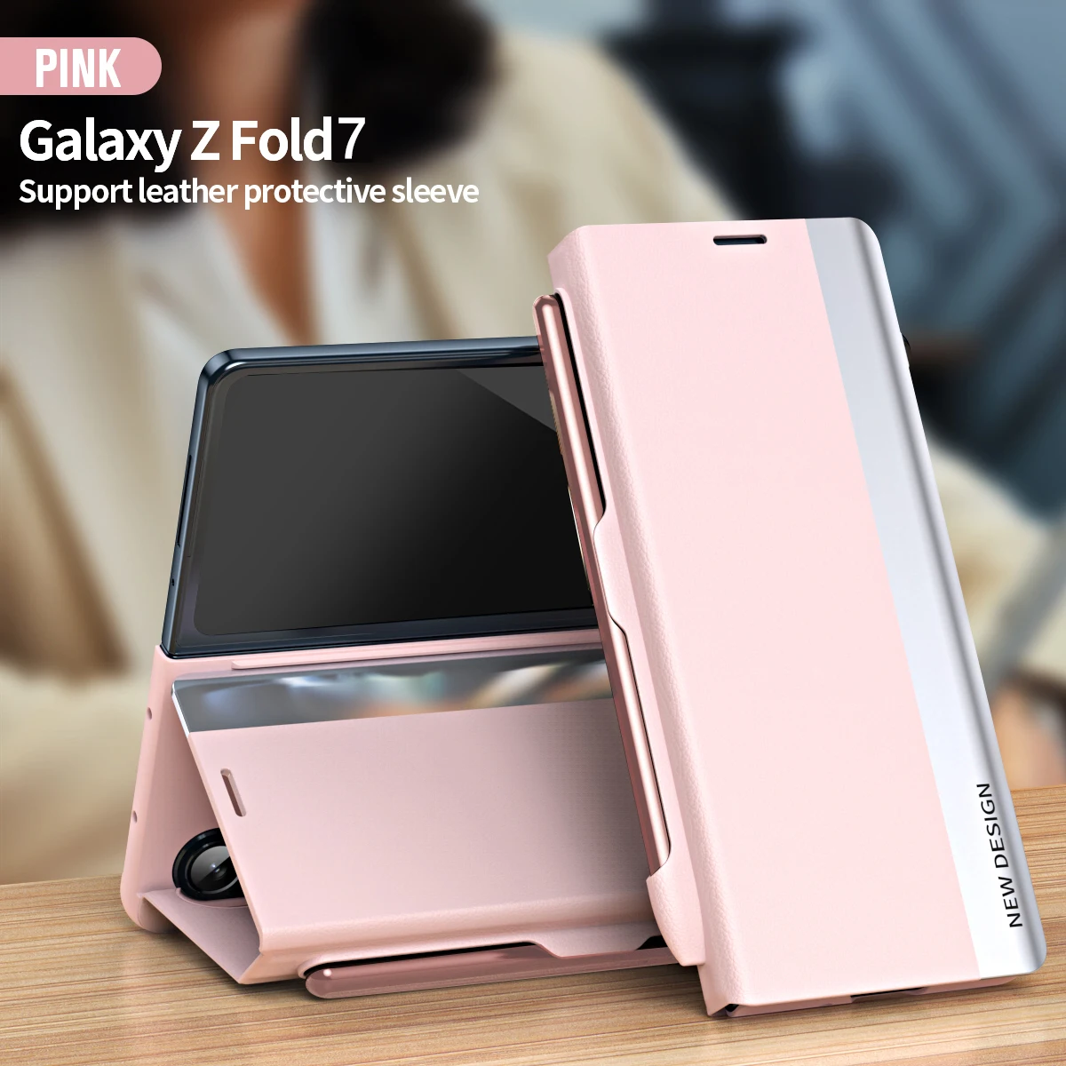 

Pen Slot & S Pen For Samsung Galaxy Z Fold 7/6 Luxury Flip Phone Stand Case PU Leather Full Protective Business Holder Cover