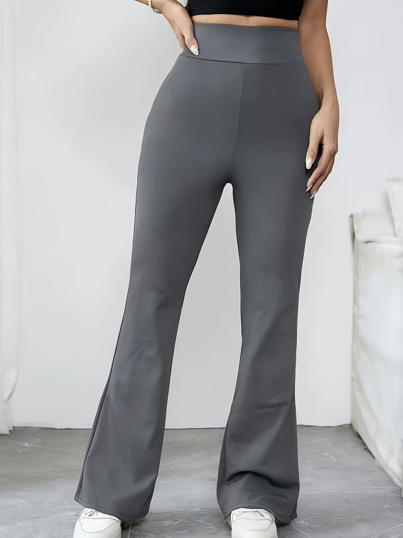 Women's High Waist Flare Leggings High Stretch Wide Leg Yoga Pants Tummy Control Butt Lifting Bell Bottom Trousers For Workout