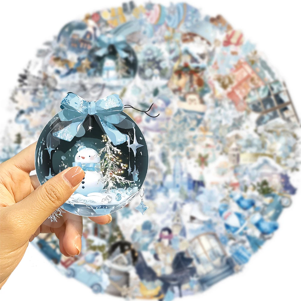 10/30/50 Uds. Pegatinas Transparentes de Navidad de Invierno, Calcomanías Estéticas de Graffiti, Pegatinas de Dibujos Animados Lindos para Equipaje, Cuadernos, Guitarras, Juguetes DIY