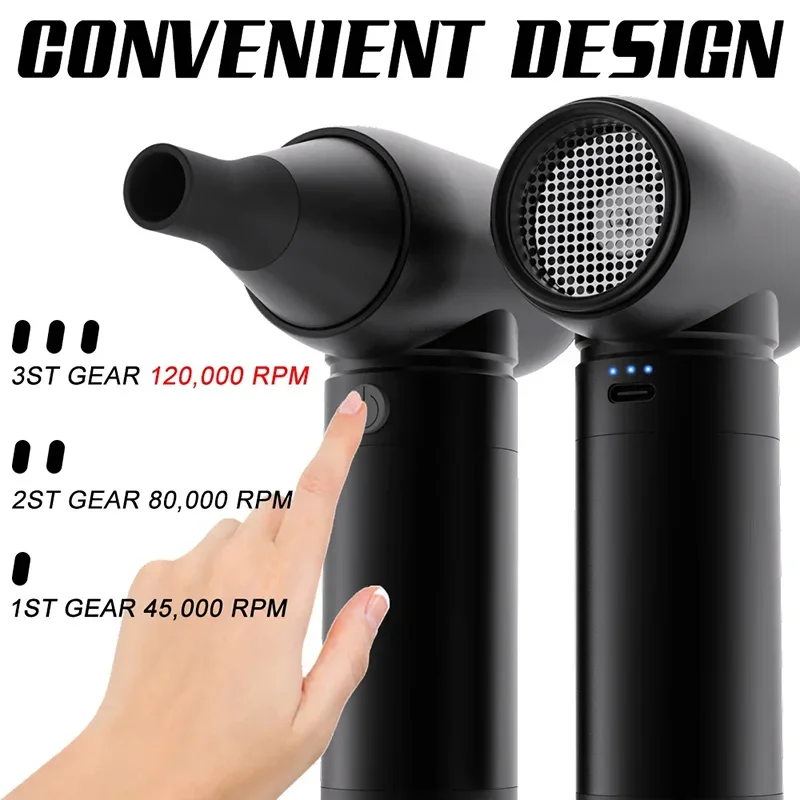 CROSSGUN Turbo Jet Violent Fan Aluminium Alloy Super Wind Power Portable Mini Handheld Car Dust Blowing Tool Christmas Gift