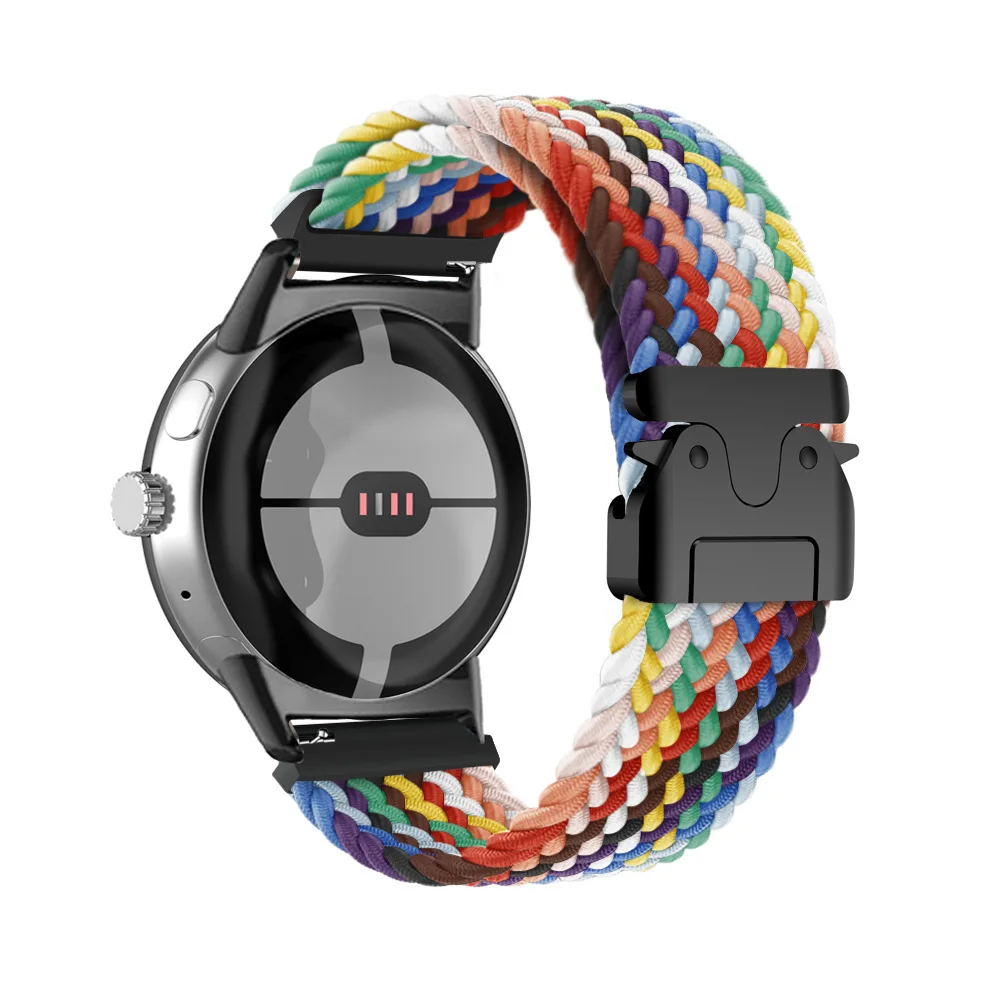 Parachute buckle woven elastic nylon strap woven watchband For Google Pixel Watch4 3 45mm band nylon Strap Google Smart Watch1/2