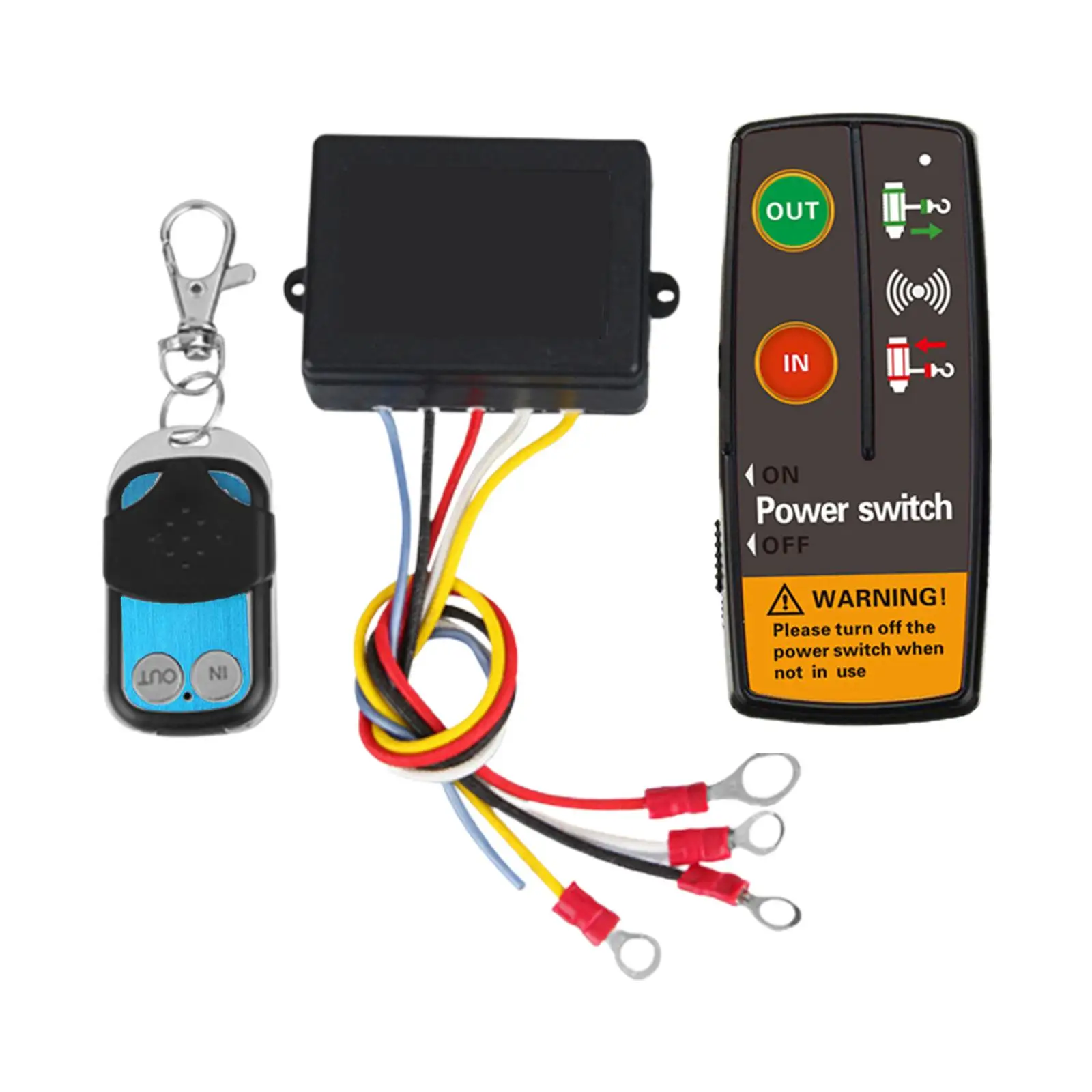 

Wireless Winch Remote Control Kit 12V 24V Heavy Duty Easily Install Replaces Accessories for Trailer Truck SUV Vehicle UTV