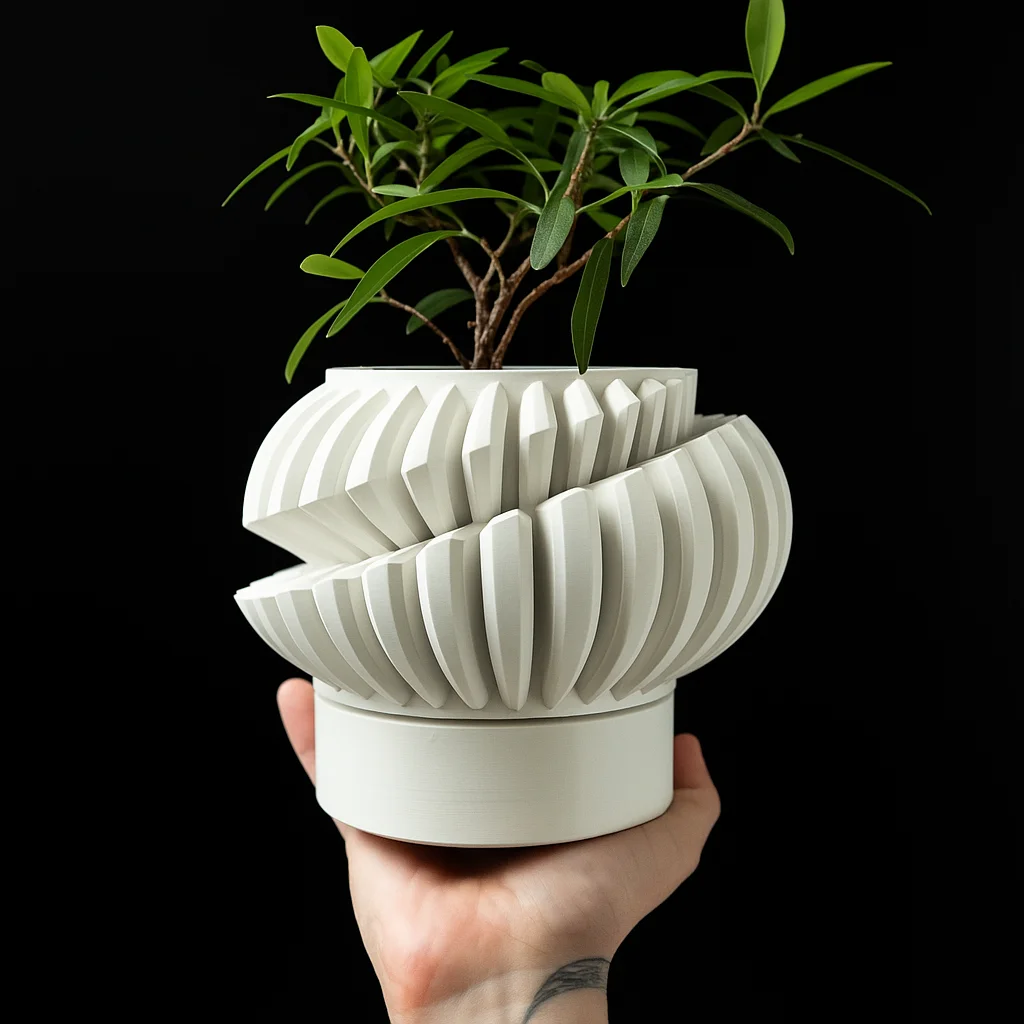 

Экологичный цветочный горшок с 3D принтом, ромб, квадратный, с линейной текстурой, сильный дизайн, смысловый дизайн для домашнего декора, горшок для растений