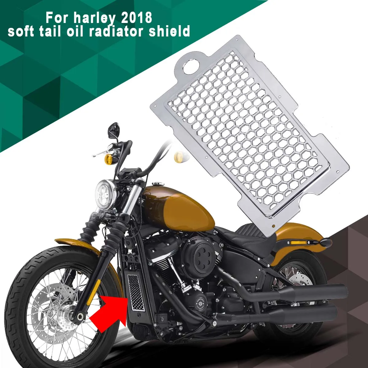 ABS For Harley FAT BOY FLFB/S STREET BOB FXBB 2018 for Softail DELUXE FLDE Models 2018 Engine oil radiator guard guard fan guard