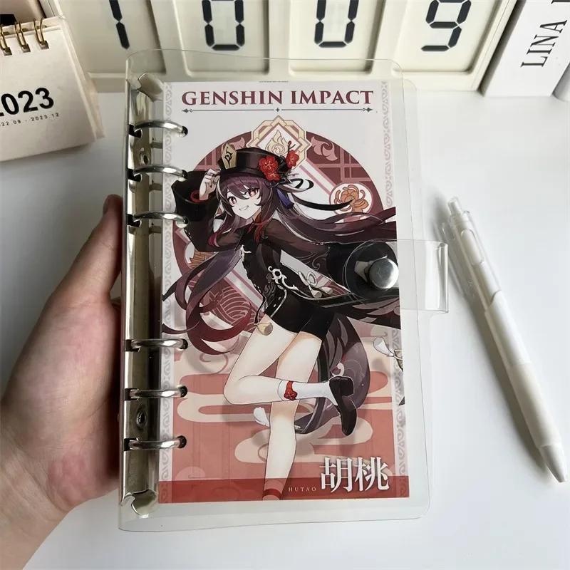 Genshin Impact A5 quaderno a spirale periferiche Anime FigurePrinting Zhongli Hutao Klee Venti Xiao blocco note libro di contabilità regali