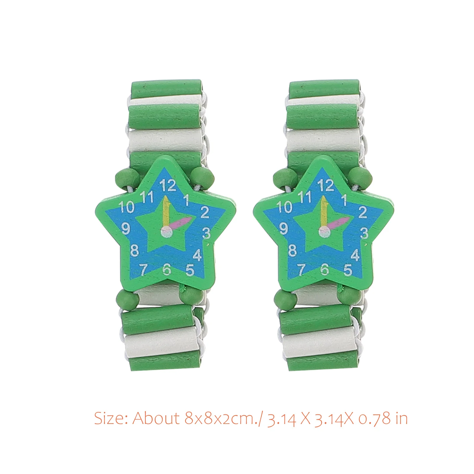 6-teiliges Kinder-Uhrenarmband im Cartoon-Stil, hochwertiges Mini-Uhr-Dekor aus Holz, lustiges pädagogisches Geschenk für Kinder, Weihnachts- und Geburtstagsfeier