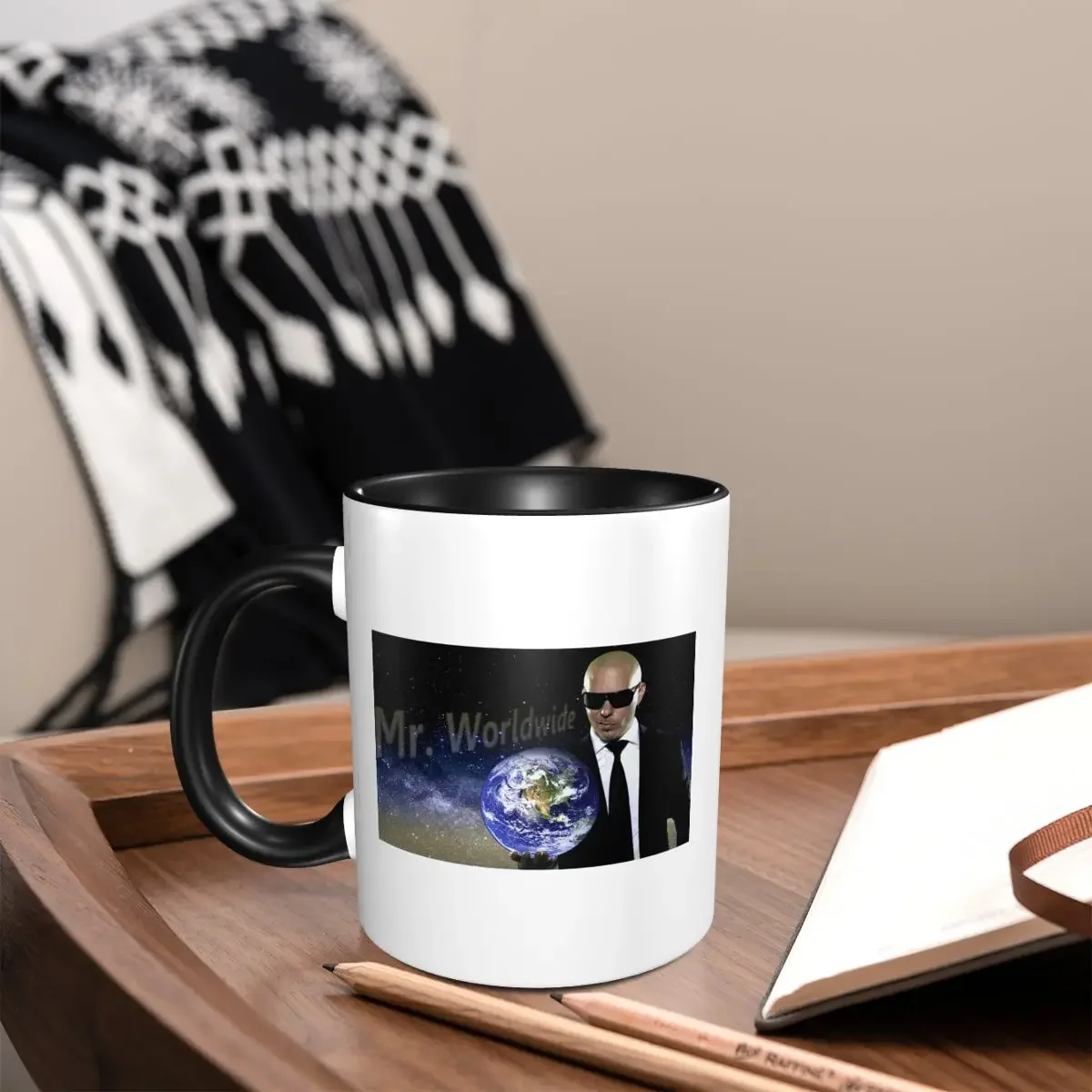 Mr Worldwide Says To Live Laugh Love Pink Pitbull Mug Funny Ceramic Coffee Cups Tea Mugs Milk Cup Drinkware Gifts for Woman Man