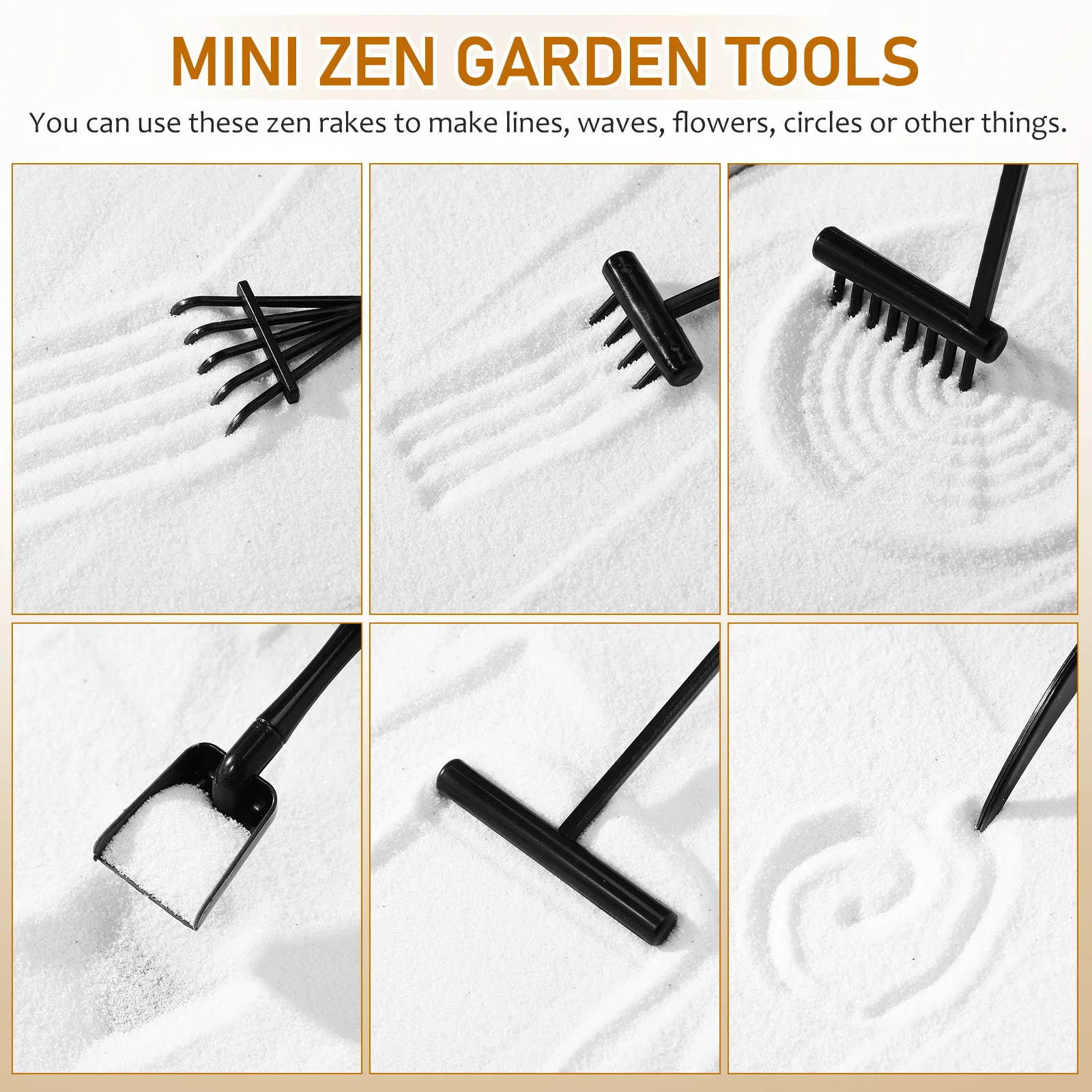 أدوات أشعل النار الصغيرة لحديقة زن صندوق الرمل لسطح المكتب طقم حديقة الطاولة اليابانية هدية ملحقات الحديقة المصغرة #5