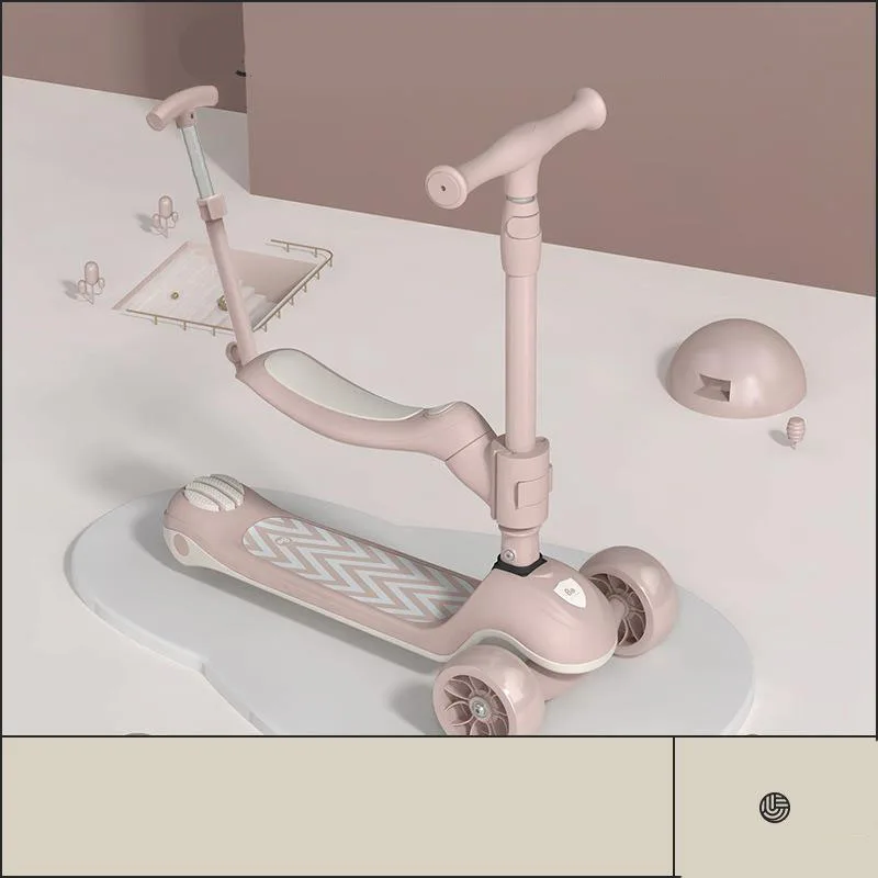 Factory price Baby walker scooter for 1-8 years old, scooter with seat and push rod for children Cool cute children scooter