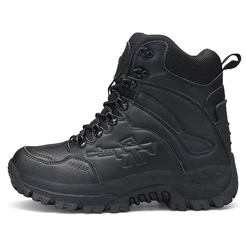 Men's Military Boots Outdoor Camping Hiking Shoes Breathable Synthetic Leather Inner Rubber Outsole Middle Top Autumn Winter...