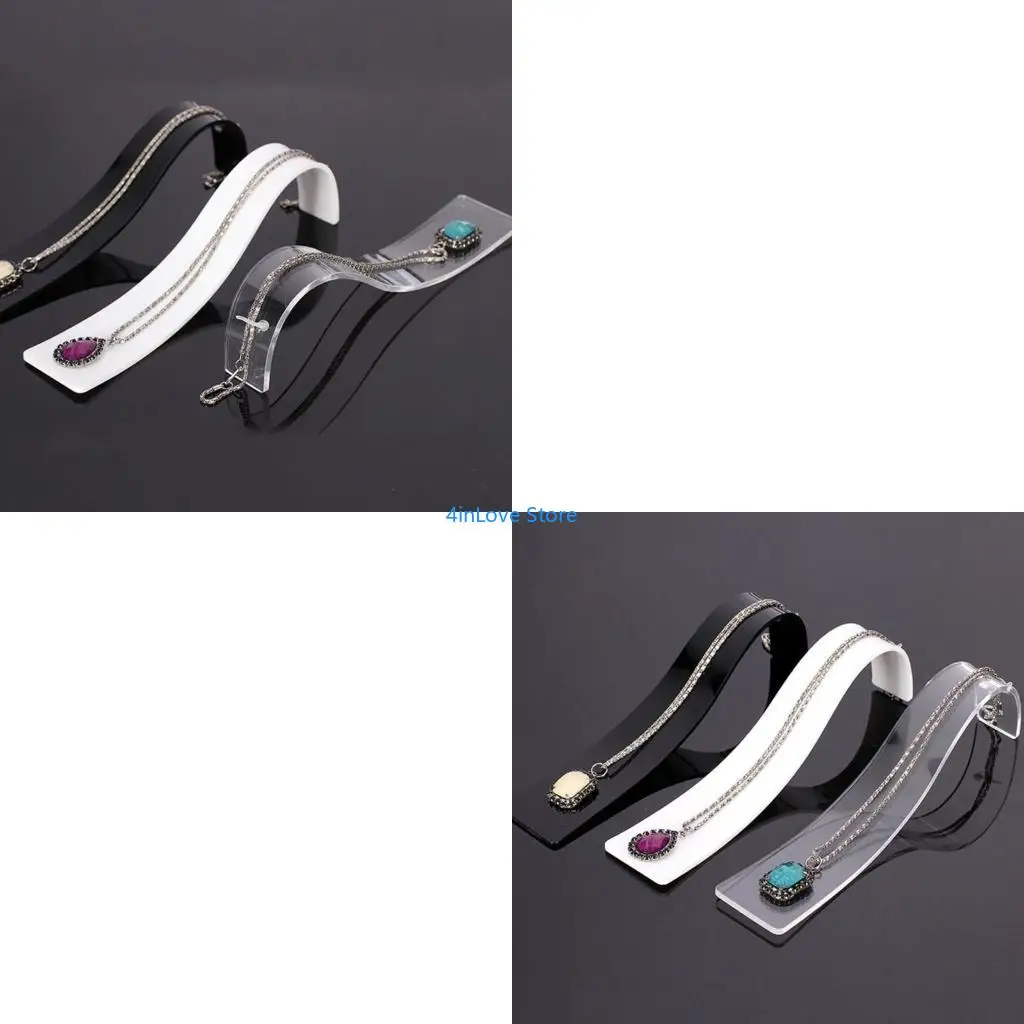 

T4MD Versatile Bracelet Display Stand Portable Curved Shaped Necklace Acrylic Handchain Stand Jewellery