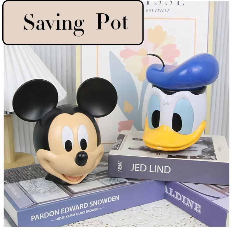 Tirelire Mickey Mouse et Donald Duck, Décoration d'étagère, Ornement de bureau de dessin animé pour salon, Cadeau de collection