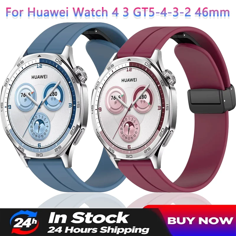 Магнитный силиконовый ремешок 20 мм 22 мм для Huawei Watch 4 3/GT5-4-3-2 46 мм, мягкий браслет для Samsung Galaxy Watch 7 6 5 4