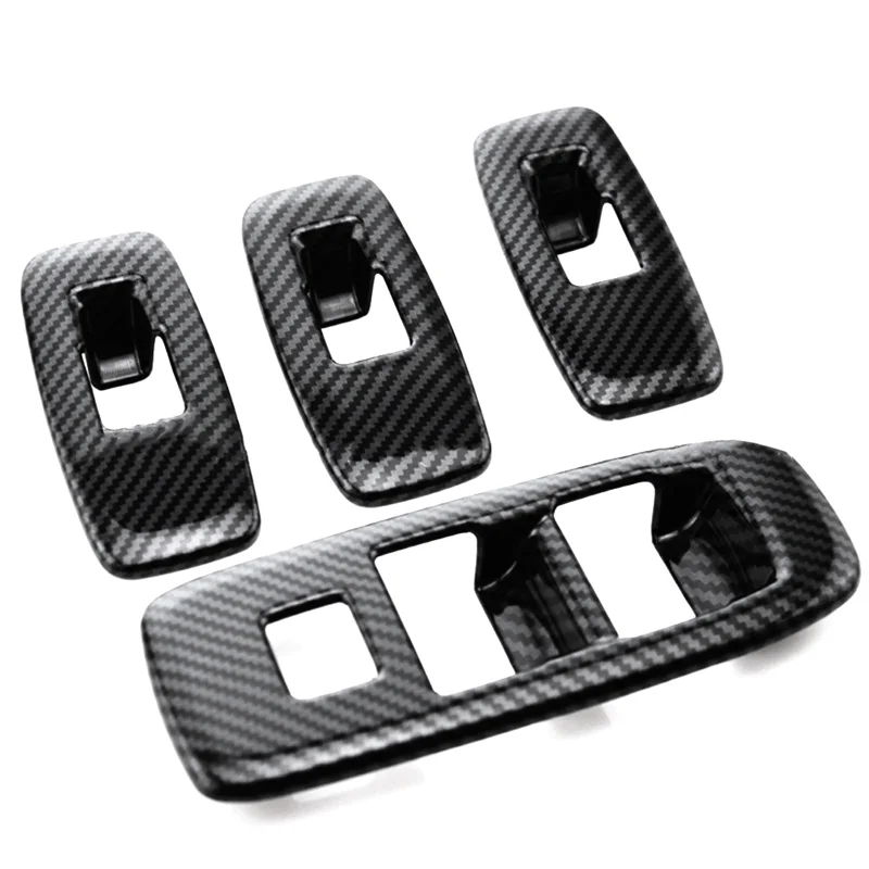 

4 Pieces Door Window Lift Panel Carbon Fiber Door Window Switch Panel Door Window Switch Panel For Ford Road Shaker