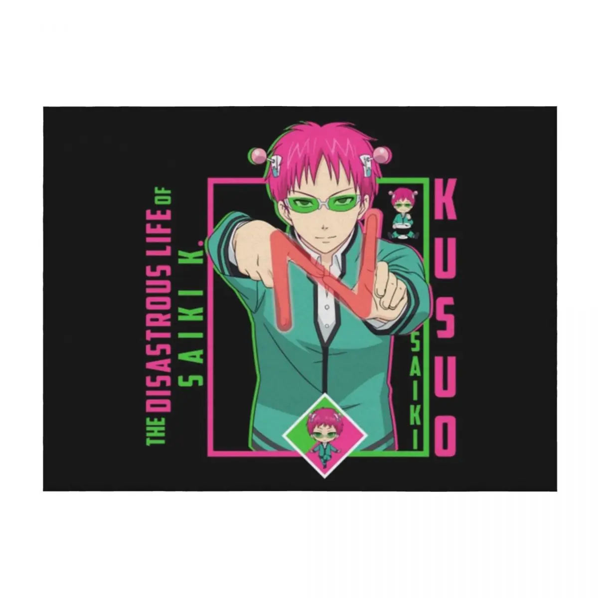 

Saiki K T-ShirtThe Disastrous Life of Saiki K. - Saiki Kusuo Throw Blanket Luxury Throw Furry Heavy Blankets