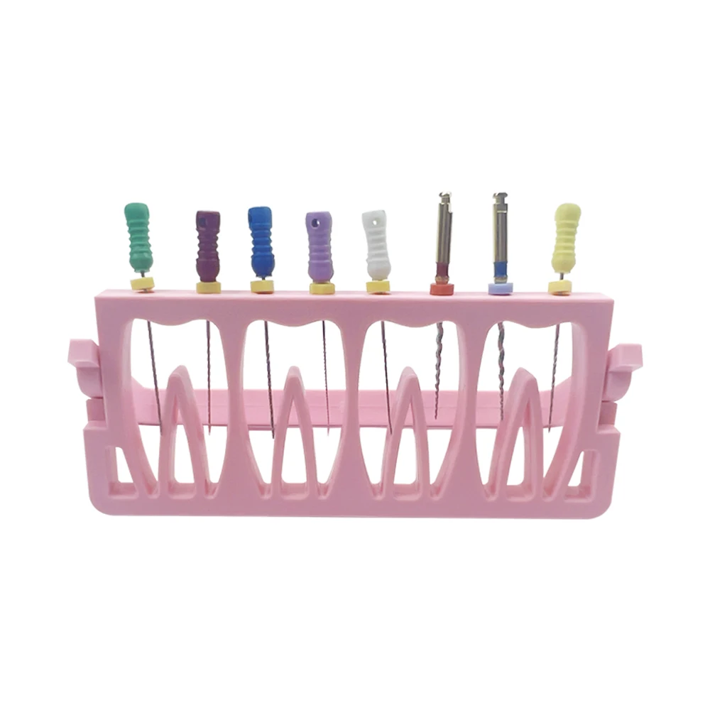 Limas de Canal radicular endodóntico Dental, caja de estante de desinfección, soporte para taladros, herramientas de dentición, 1 piezas, 8 agujeros