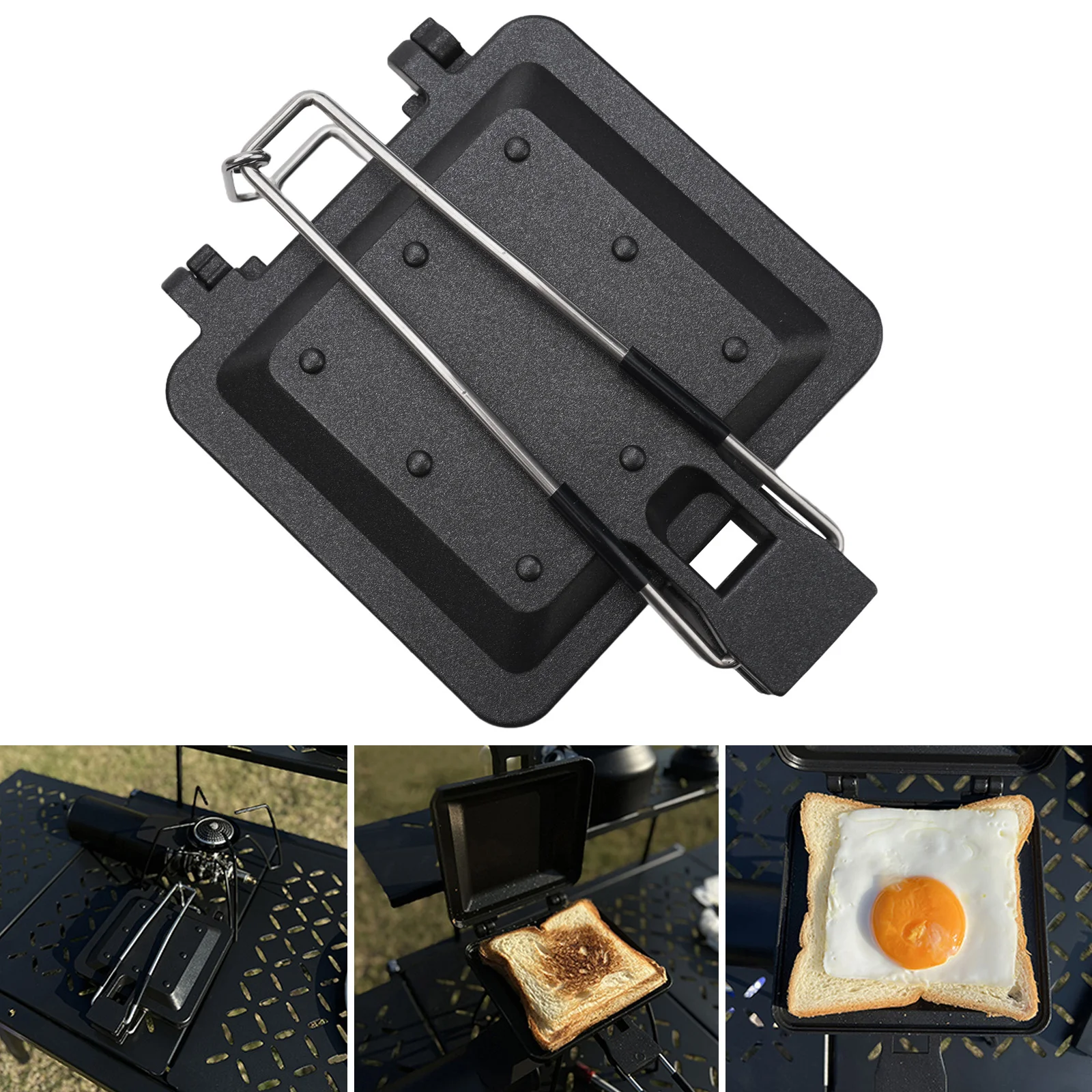 Skillet Camping Grill Sandwich Grill 33 14 4.5cm Aluminium Alloy 33 14 4.5cm Outdoor Adventures Sandwich Grill