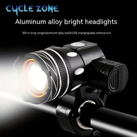 Linterna frontal para bicicleta, 3 modos de luz, luz delantera LED T6, Zoom ajustable, recargable, resistente al agua, linterna nocturna para ciclismo