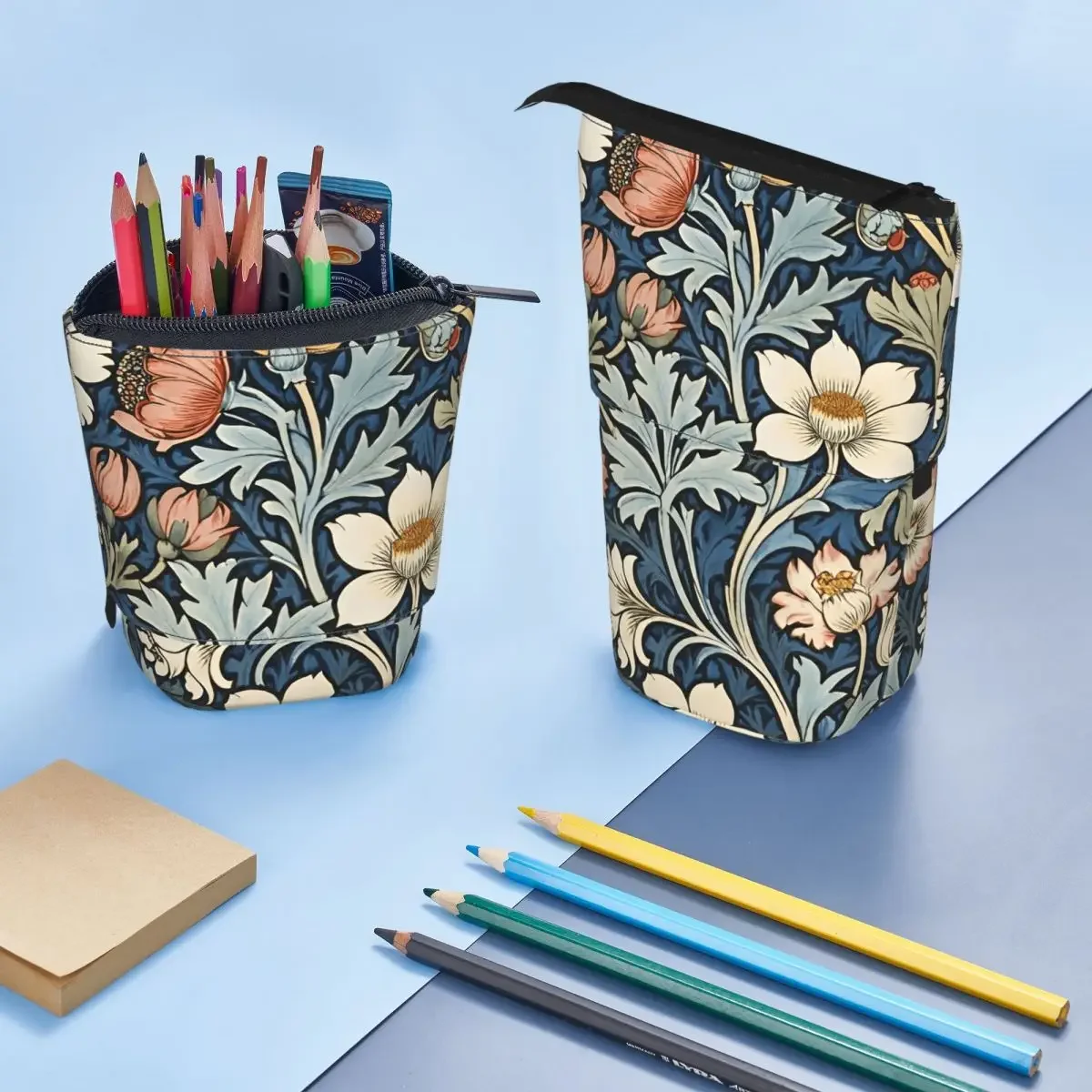 Trousse à crayons réversible encadrée William Morris Botanical Bliss, pour étudiants, cadeaux, boîte à stylos, sac à crayons, fournitures de papeterie
