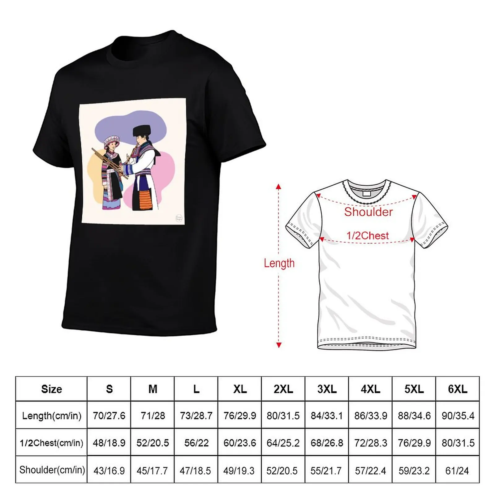 Hmong Couple Instrument (meiyudesigns) T-Shirt Lightweight Basic Short Sleeve Shirt