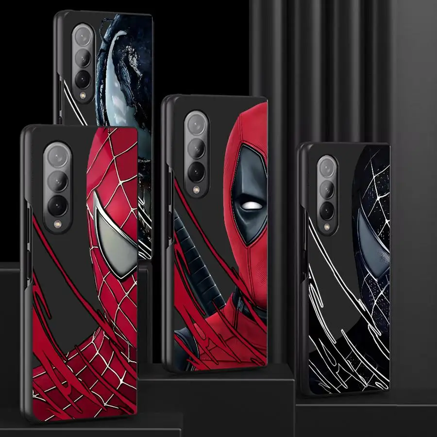 Marvel Spiderman Deadpool Cover Phone Case for Samsung Galaxy ZFold6 Z Fold 4 5G ZFold5 Z Fold4 Fold Shockproof Hard PC