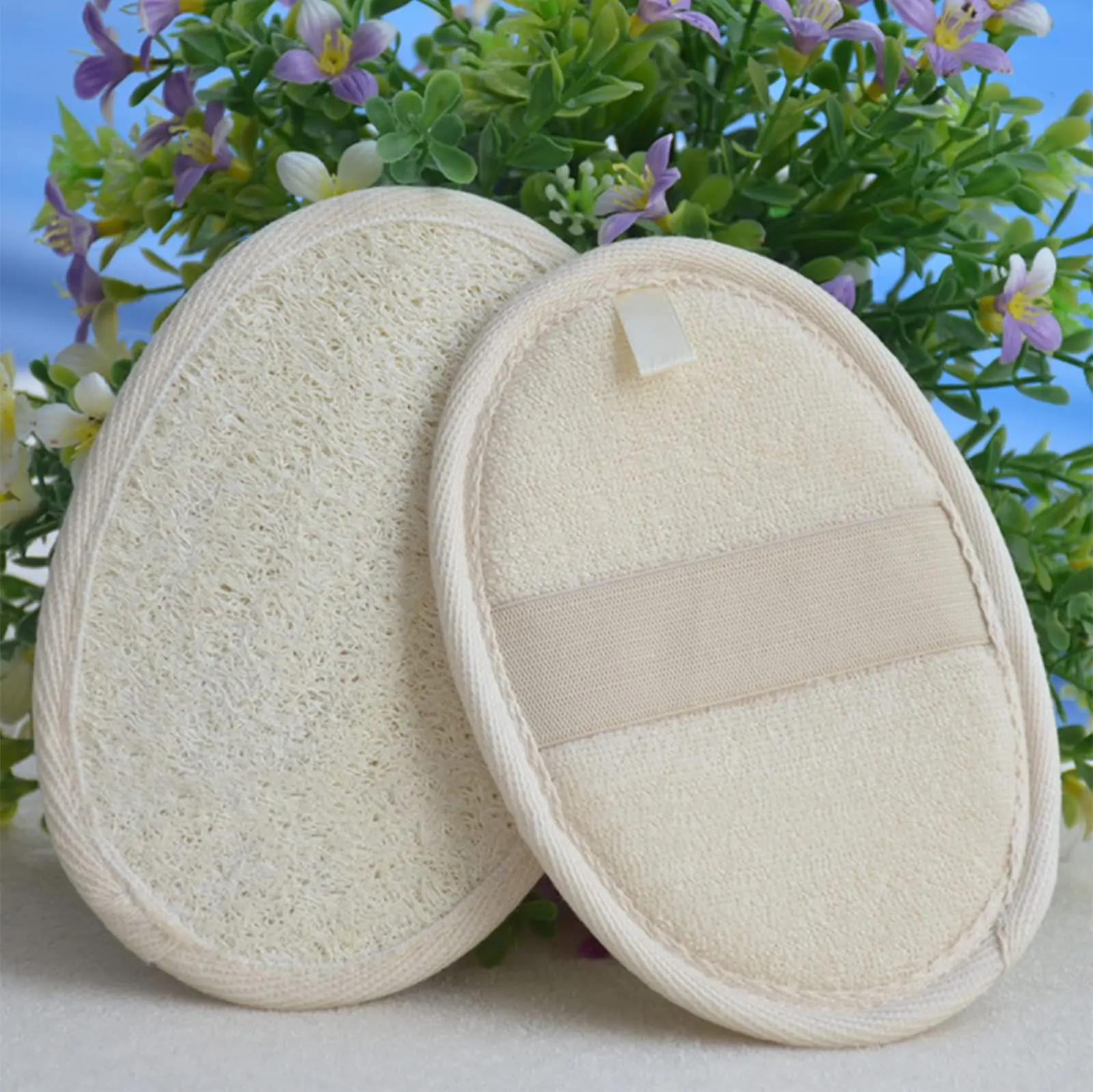 Bath Sponge Natural Exfoliating Loofah Sponge Scrubber  Body Backwash Belt Back Exfoliator Strap Bath Accessories