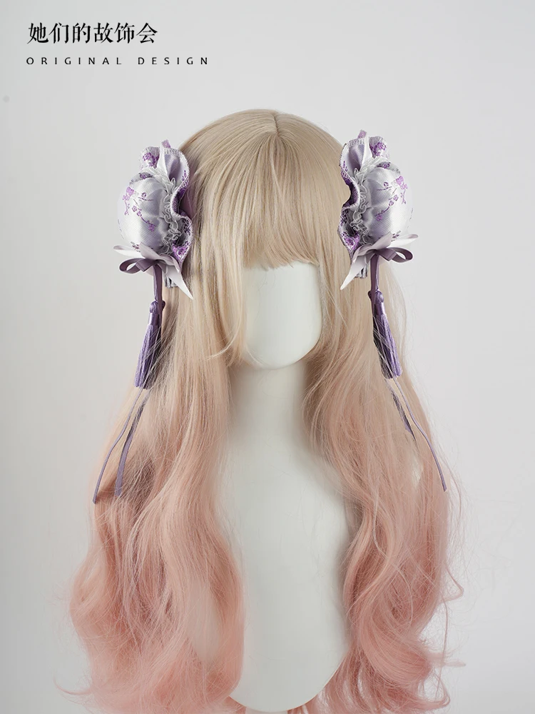 Japanese Lolita Hair Accessories Ruffled Sweet Bowknot Y2K Maid Headband Anime Cosplay Costume Headdress