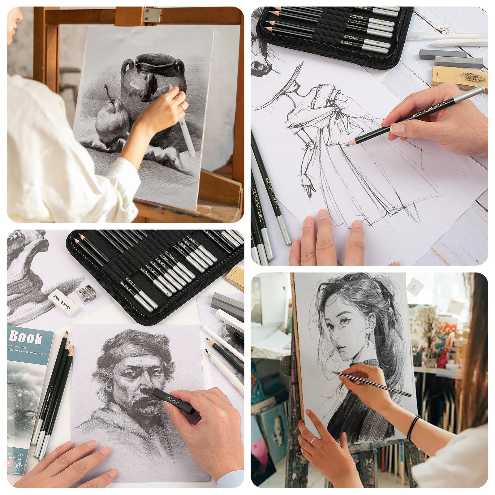 12/20/25/54/70 pcs Drawing Sketching Coloring Set Drawing Pencils & Sketching Kit Art Tool Kit Professional Art Supplies Set