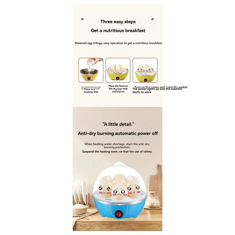 

A74G-автоматическая яйцеварка с отключением, бытовая многофункциональная плита для яиц на пару, плита для замороженного молока, артефакт для завтрака, вилка стандарта США