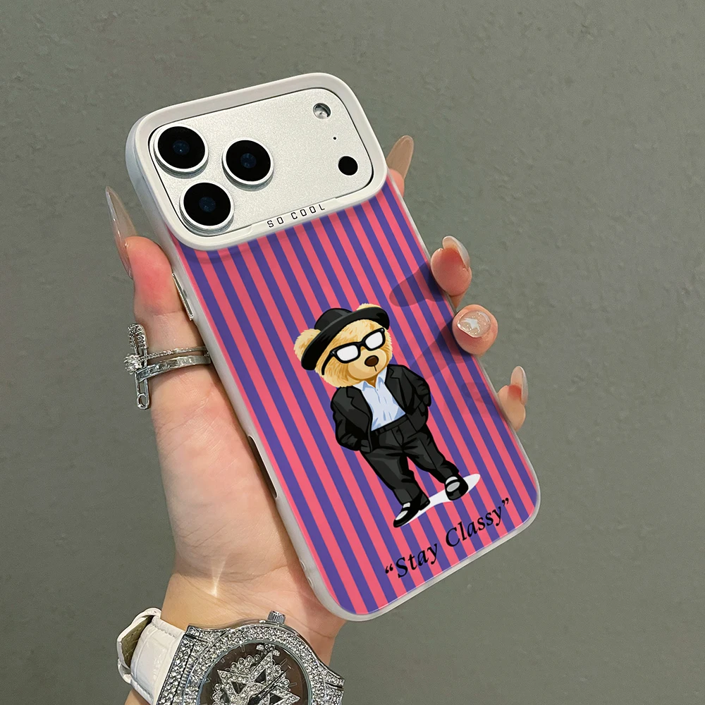 Für iPhone 17 15 16 14 Pro Max Hülle Plus Gestreiftes Niedliches Bärenmuster Cover Für iPhone 13 11 12 ProMax XS XR XS 7 8 Plus 16E Hüllen – Detail 8