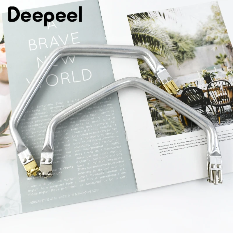 2/5Pc Deepeel 22cm Mouth Gold bag buckle Metal Purse Frame Handle Clad Aluminum Tube Handbag Kiss Clasp Hardware Accessories