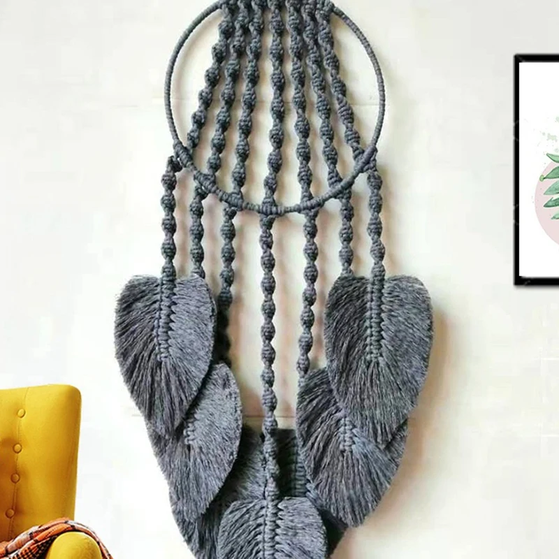 Tapeçaria de parede tecida à mão estilo boêmio camada onda macrame para sala de estar jardim quarto decoração de casa